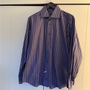 Bugatchi Men's Purple Striped Shirt